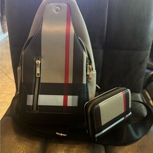 Stylish Cream and Black Bag Set